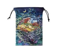 Dice Drawstring Bag Velvet Bags Portable Color Double Sided Storage Pocket