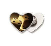 Dice Gambling Points Photo Heart Metal Pin Brooch Clip Love