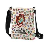 Dice Game Crossbody Bag RPG Gamer Gift Games Lovers Gifts I Eat Dice When My DM Isn't Looking Dungeon Master Crossbody Purse, 251117 Dice Game C, Crossbody