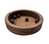 Dice Game with Wooden Tray | Classic Family Board Game with 6 Dice & Scoring Rules | Portable - Set for Nights, Travel & Parties