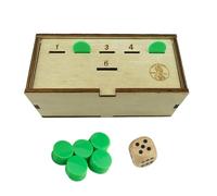 Dice Games Coin Drop Wood Box, Coin Drop - Fun Board Game Works With Pennies, Get Rid OfCoins To Win, Simple + Strategic Dice Games, Strategic Dice Coin Games For 2-6 Players