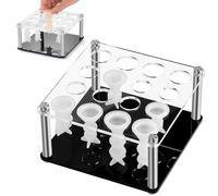 Dice Holder for Chess Pieces - 6.5 x 6.5 x 3.2 Inch Gaming Organiser Cube Stand | Chess Piece Holder, Acrylic and Metal Holders for Silicone Moulds with 4 Legs for Making a Play Set