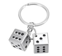 Dice Keychain Dice Bag Charm Lucky Silver Bag Charms Cool Metal Purse Charms Stylish and Fortunate Charm for Keys, Bags Durable Key Chain Accessory for Men Women Girls Boys