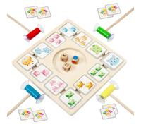 Dice Matching Game for Kids - Wooden Board Game,Preschool Educational Activities with 96 Cards 3 Dice 4 Suction Sticks, Early Learning Toy for Boys Girls Ages 4+