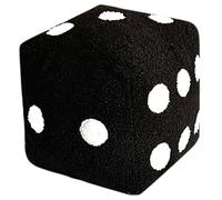 Dice Pillow 8x8" Cute Plush Dice Toy with Loop Velvet & Comfortable Stuffed Big Throwable Creative & Fun Decor for Home Bedroom, Sofa, Coffee Shop Decoration, Black, Décoration de jardin