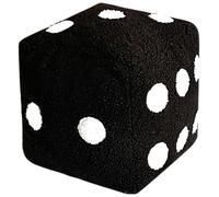 Dice Pillow 8x8" Cute Plush Dice Toy with Loop Velvet & Comfortable Stuffed Big Throwable Creative & Fun Decor for Home Bedroom, Sofa, Coffee Shop Decoration, Black Giant