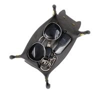 Dice PU Leather Tray - Cat Shape Organizer, Portable Folding Tray | Folding Dice Rolling Holder, Phone Wallet Coin Organizer, Perfect For Entryway essentiales, Travel Item Sorting For Daily Access