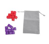 Dice Set 20PCS 16mm DIY Plastic Multicolor Cubes Six Sided Dices with Storage Bag for Board Games Math Games Red Purple Durable Impact Proof