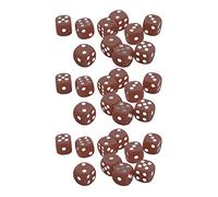 Dice Set 30PCS 16MM Plastic 6 Sided Round Corners Dice Cubes for Table Games Board Games Math Teaching Durable Lightweight Portable (Coffee)