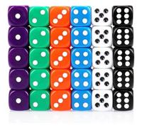 Dice Set 30PCS - 6 Sided 16mm 6 Colours Spot Game Dice Set for Smoother Rolling No Harmful Materials Rounded Edges