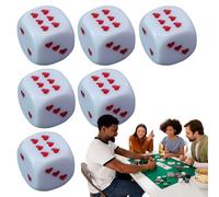 Dice Set - 6 Pieces Acrylic Play Dice with Heart-Shaped Dots and Smooth Rounded Corners | Portable Play Accessories for Travel, Games in the Classroom, Holiday Parties, Event Nights and Families