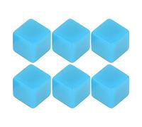 Dice Set 6Pcs Plastic Hexahedral Cubes DIY Customizable Board Game Teaching Math Counting Parent Child Interactive Fun Party Favor Classroom Crafts (Blue)
