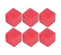 Dice Set 6Pcs Plastic Hexahedral Cubes DIY Customizable Board Game Teaching Math Counting Parent Child Interactive Fun Party Favor Classroom Crafts (Red)