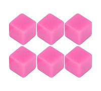 Dice Set 6Pcs Plastic Hexahedral Cubes DIY Customizable Board Game Teaching Math Counting Parent Child Interactive Fun Party Favor Classroom Crafts (Pink)