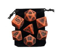 dice set 7pcs Dice Set Retro Color Plastic Cube Black Blue Orange suitable for Party Sieves Party Props Party Game Dices colored dice(Orange)