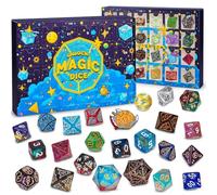 Dice Set Advent Calendar 2025, 24 Days D&D Polyhedral Dice Advent Calendar Countdown Dragons for Gamers Role Players Unique Surprise Christmas Birthday Gifts for Him (01)