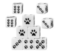 Dice Set - Cute 16mm D6 Dice with Paw Print Designs for Board Games | 6-Sided Cartoon Dices for Home, Travel and Camping | For Family, Friends and Teenagers