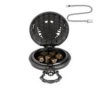 Dice Set with Pocket Watch Box,Metal Dice Set - 7X Portable Game Dice with Case for Pocket Watch,Role Playing Games,Board Games Toys for Family and ami