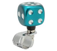 Dice Shape Steering Wheel Spinner Knob, Vehicle Steering Wheel Suicide Knob, Labor Saving Power Handle for Cars Trucks Tractors Boats with Resin and Metal Alloy (Green)