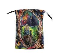 Dice Storage Bag, Double-Sided Divination Holder Pouch, Jewelry Organizer, Drawstring Bag | Tarot Game Bag, Drawstring Gift Bag for Tarot Lovers, Witches, Magicians