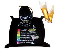 Dice Tray - Lightweight Resin Construction, Corner with Push Button, Flat Design, Protective Base | Versatile Party Supplies for Table Competitions, Board Game Nights, Outdoor Travel Activities