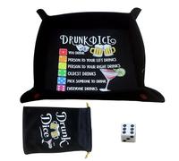 Dice Tray - Portable Folding Party Accessory | Table Games Dice for Home Bar Traveling Family Gathering Adults Leisure Entertainment Competition