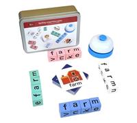 Dice Word Game Set, Board Game, Dice Word Game Brain Exercise Game, for 1-5 Players, Kids Educational Spelling Game for English Vocabulary Building And Early Childhood Development (Grey-B)