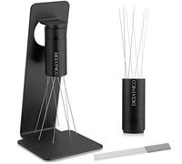 Diceaynico WDT Espresso Stirrer Tool,Espresso Distribution Tool,8x0.4mm 304 Stainless Needles and Extra 8 Needles for Espresso Coffee Accessories,Aluminum Alloy Handle with Stand for Barista（Black）