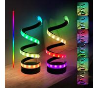 diceevil 2 Pack Spiral Desk Lamp, Modern Spiral Table Lamp, 36 Modes Colorful USB Desk Light, Dimmable LED Bedside Lamp for Nightstand 12x4