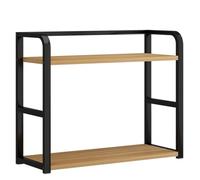 diceevil 2 Tier Wooden Spice Rack, Kitchen Storage & Organisation for Spices, Oil Bottles, Coffee Storage, Rustic Design with Stable Structure, Quick Assembly, Versatile for Home and Office Use