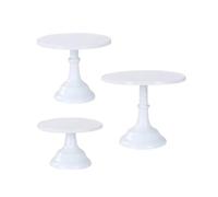 diceevil 3 Pieces White Metal Cake Stands Set,8/10/12 Inch Round Cupcake Holder Dessert Display Plate,Dessert Trays for Weddings,Birthday Party,Baby Shower