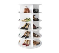 diceevil 5 Tier Rotating Shoe Rack Tower, 360° Revolving Shoe Rack Storage Round Carousel, Easy to Assemble, Vertical Handbag Rotate Shoes Closet Organization
