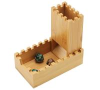 DICEEVIL Bamboo Dice Tower,Foldable Handmade Bamboo Dice Rolling Castle Collapsible Dice Chest for Sci-Fi, War, Crime Theme Tabletop Games