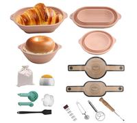 diceevil Bread Proofing Basket Set, Oval Foldable Silicone Banneton Basket Complete Sourdough Starter Kit with Tools Bread Making Accessories