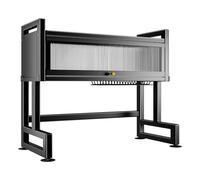 diceevil Over The Sink Dish Drying Rack, Carbon steel 3 Tier Washing Up Drainer Rack, Dishes Storage Shelf With Utensil Holder, Cutting Board Holder and 6 Hooks for Kitchen Organization (80x30x85cm)