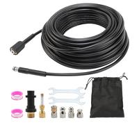 diceevil Pipe Cleaning Hose Set 30 m, Drain Cleaning Hose with 5 Nozzles and 1 Adapter, 400 Bar/5800 PSI Pressure Washer Universal Pipe Cleaning Set with Kärcher K2, K3, K4, K5, K6 and K7