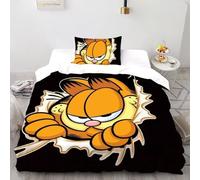 DICENOT Garfield Quilt Cover Cartoon Animal Comforter Cover 2 Pieces Ultra Soft Microfiber for Kids Boys Girls Teens with Zipper Closure Single（135x200cm）