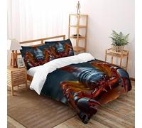 DICENOT Love Scorpion Quilt Cover Animal Comforter Cover 3 Piece Hypoallergenic Microfiber for Kids Boys Girls Teens with Zipper Closure Super King（260x220cm）