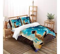 DICENOT Paint The Sky With Stars Quilt Cover Comforter Cover 3 Pieces Hypoallergenic Microfiber for Kids Boys Girls Teens Hidden Zipper Super King（260x220cm）