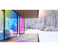 Dichroic colour changing decorative window film, rainbow window tint, iridescent colour self-adhesive glass sticker (Winter, 137cm x 2m)
