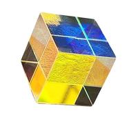 Dichroic X Cubes Glass Optical Light Refractions Multicolor Optical for Photography Beams Splitting Colorful Light Display Glass Prism