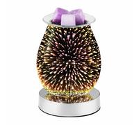 DICIMI 3D Electric Wax Melt Warmer with Firework Effect, Touch Control & Spare T25 Bulb, Aroma Lamp Oil Burner for Wax Melts/Essential Oils, Flame-Free UK Home Fragrance Gift