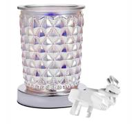 DICIMI Diamond-Cut Crystal Electric Wax Melt Warmer - Touch Control 3 Heat Settings, Flameless Wax Burner for Home Fragrance, Aroma Oil Burner with Removable Tray, Luxury Gift (Crystal Clear)
