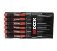 Dick 2160142-2K Needle File Set 6-Piece Black/Red Handles 140mm 2 Cuts
