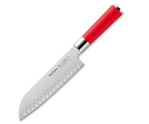Dick 8174218K Thick Santoku Knife with Fluted Edge, Red Spirit, 18 cm