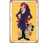 Dick Dastardly And Muttley Wallpaper Poster Vintage Tin Sign Unique Metal Wall Decor for Home, Bar, Diner, Pub, 8 x 12 Inches,Fun Kitchen Decor, Funny Bar Signs, Vintage Kitchen Signs