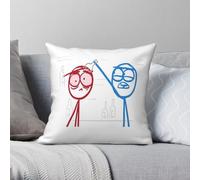 Dick Figures Ouch Cartoon Square Pillowcase Polyester Linen Velvet Creative Zip Decor Throw Pillow Case Bed Cushion Case