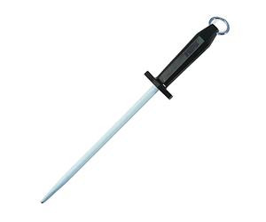 Dick Knives GK979 Round Sharpening Steel, 30 cm, Black | Aligns bent or worn blade edges to maintain verticality, extending life between deep sharpens for busy kitchens.