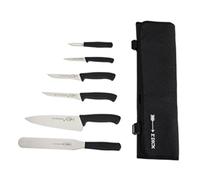 Dick Pro Dynamic 6 Piece Knife Set with Wallet, German Steel, Chefs Knife 8½ inch, Flexible Knife 7 inch, Palette Knife 9 inch, Boning Knife 5 inch, Paring Knife 3 inch, Peeler and Wallet | GH738