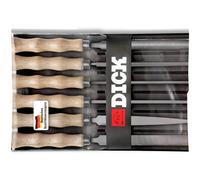 F. DICK Key File Set 6 Pieces (100 mm, Files with Wooden Handle, Cut 2 - for Medium Material Removal, Various Shapes, Workshop Files) 11871020
